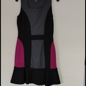 Dots Fuschia Black & Gray Dress